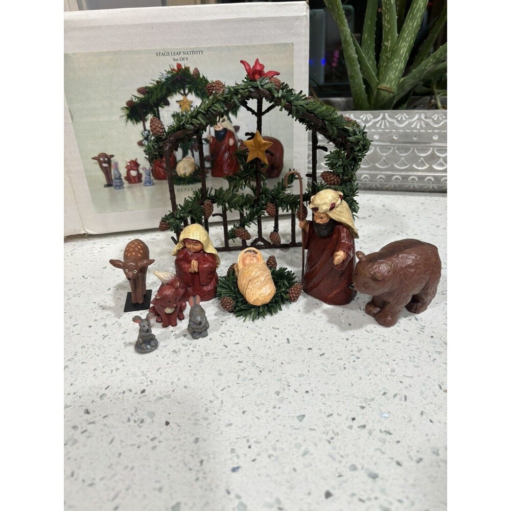 Department 56 Stags Leap Nativity Set of 9 Small Figurines Brand New 2006